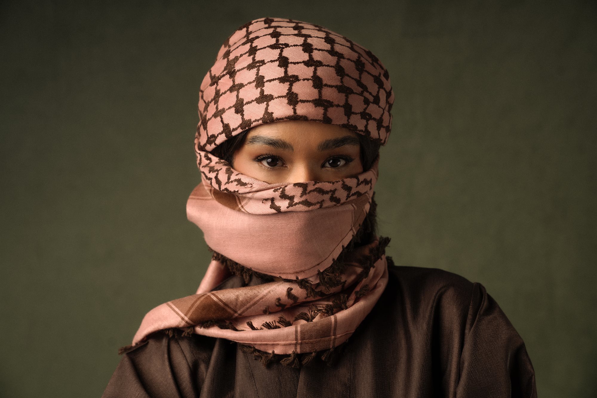 Al-shemagh Alkhrabazi, covered face detail