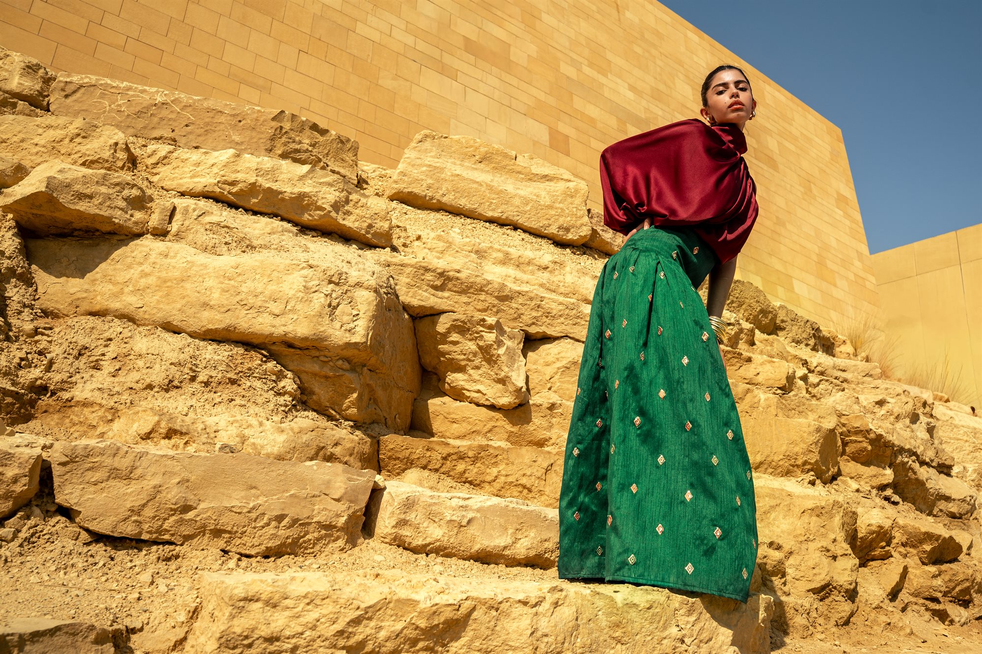 Saudi National Day, architectural rock wall